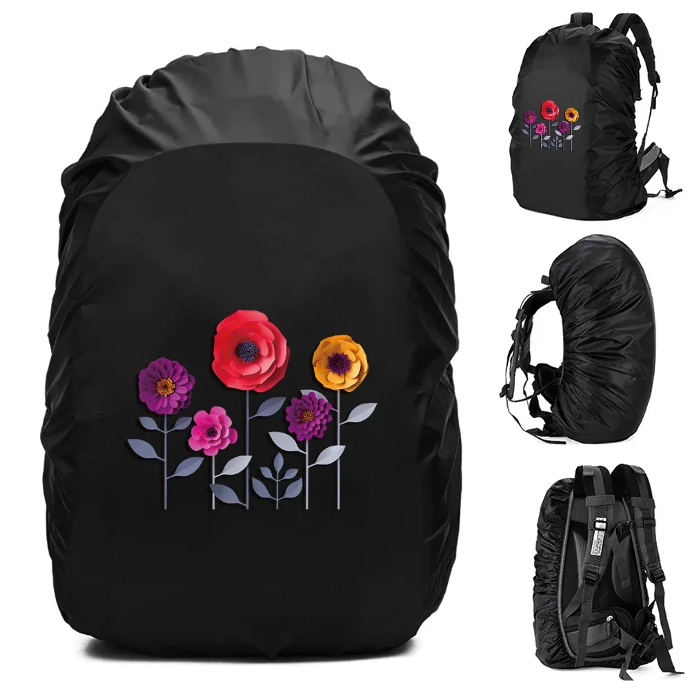 housse de pluie imperméable pour sac à dos, accessoires de voyage, motif 3d imprimé, portable pour l'extérieur, 20l-70l, pour randonnée et escalade