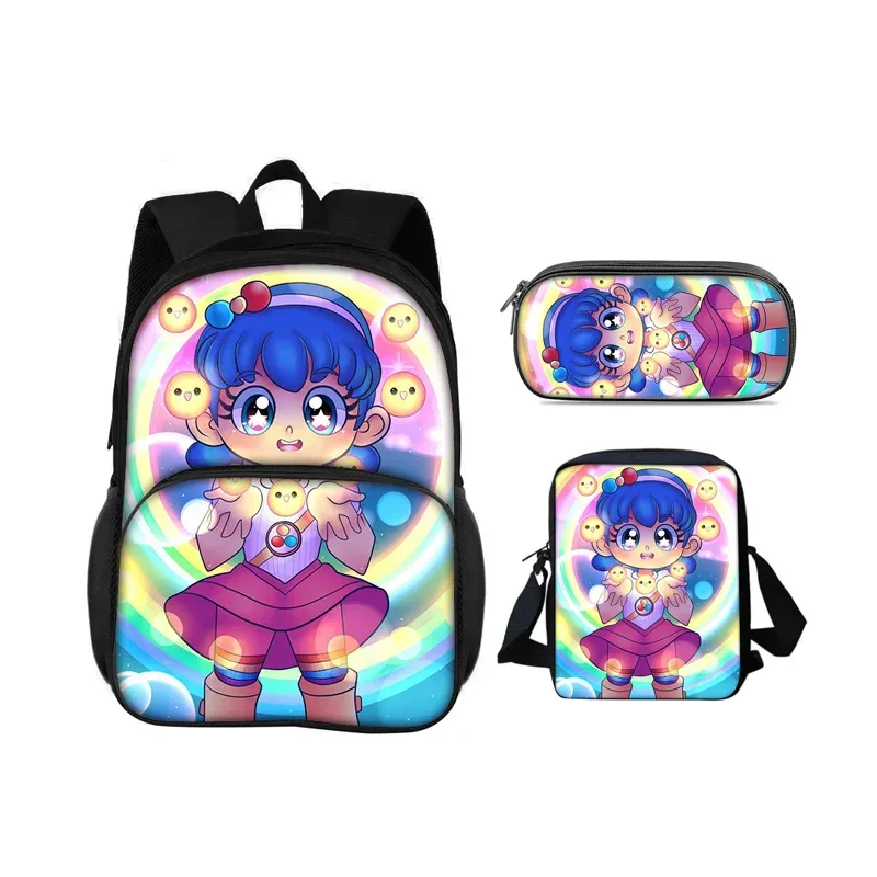 sac à dos true and the rainbow kingdom avec patch rond, trousse à crayons, sac à bandoulière, ensemble de 3 pièces, imprimé dessin animé, sac à dos pour élèves de maternelle