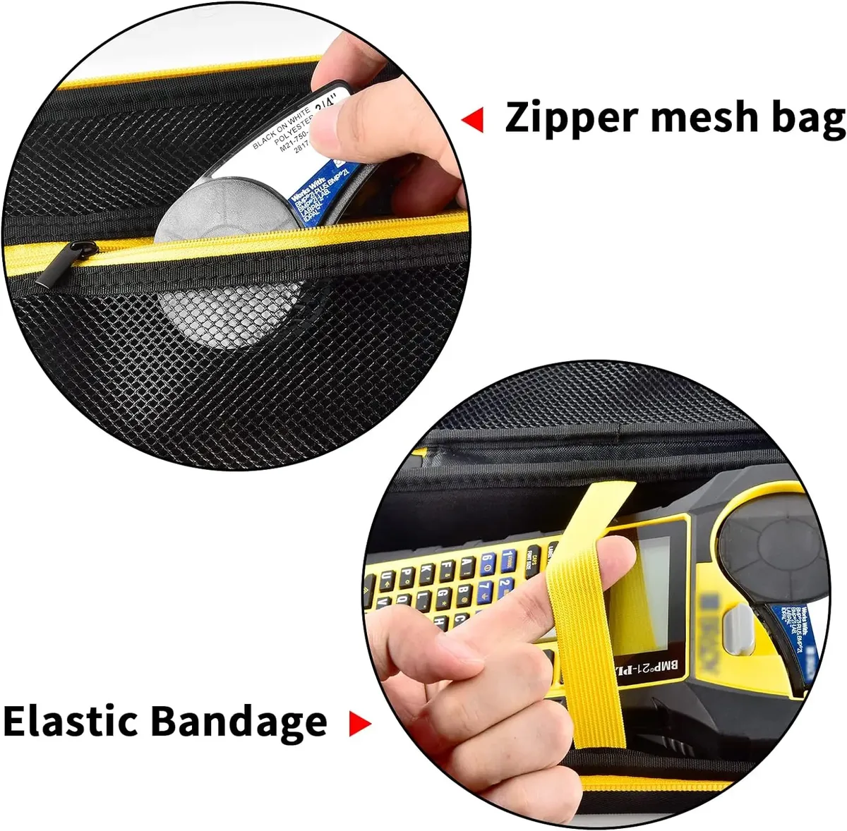 étui de transport rigide en eva compatible avec l'imprimante d'étiquettes portable brady m210 / bmp21-plus / m210-lab, sac de rangement portable
