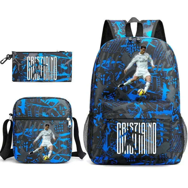 nouveaux sacs à dos cr7 3 pièces, style simple, légers, pour garçons et filles, sacs d'école, grande capacité, sacs à dos pour ordinateur portable pour adolescents, femmes et hommes, sacs de voyage