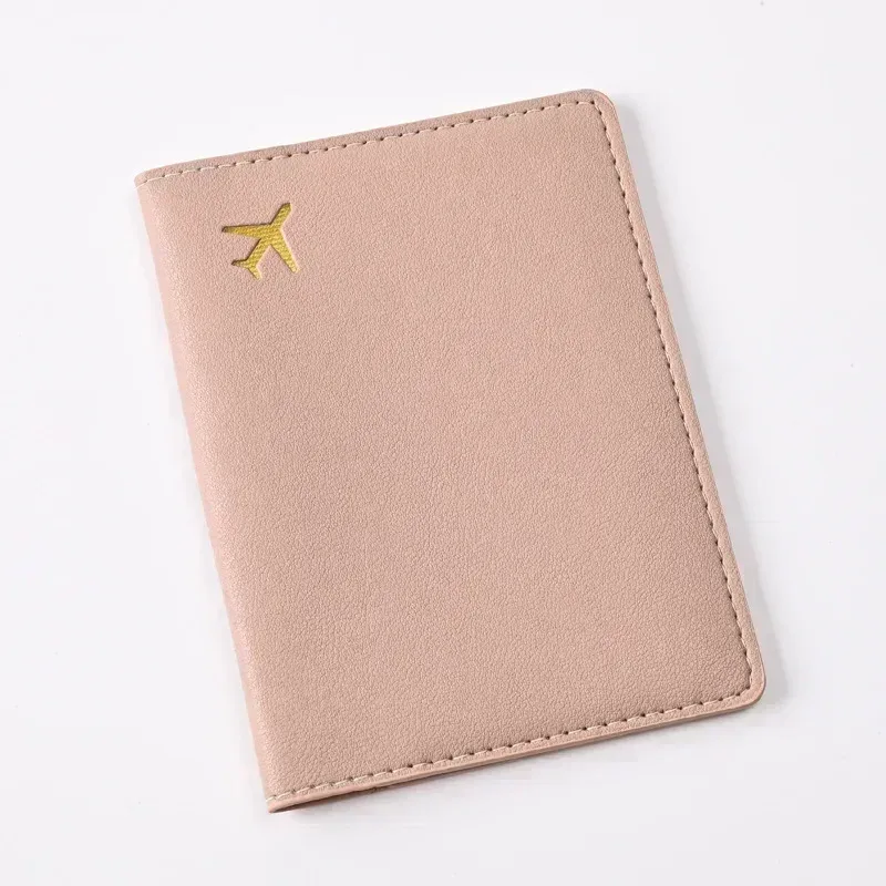 femmes hommes carte passeport couverture étui vol billet clip passeport portefeuille en cuir pu couleur unie porte-carte d'identité porte-passeport sacs à main