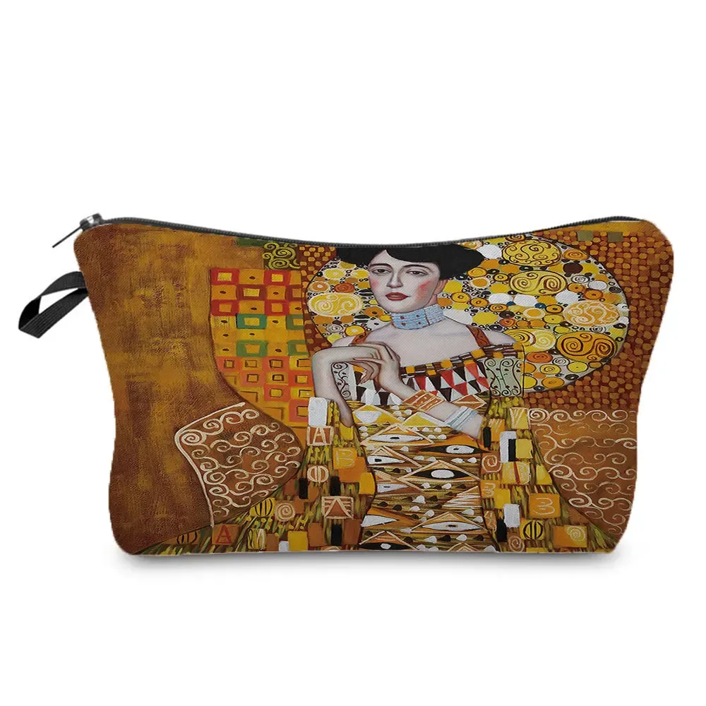 sacs à cosmétiques personnalisés pour femmes, trousse de maquillage, étuis à crayons multifonctions, peinture à l'huile, grilles de larmes, gustability klimt, mode pour dames