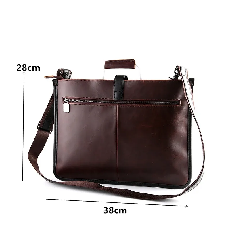 porte-documents d'affaires de luxe pour hommes, sac à bandoulière en cuir crazy horse de bonne qualité pour ordinateur portable, sac à main pour hommes