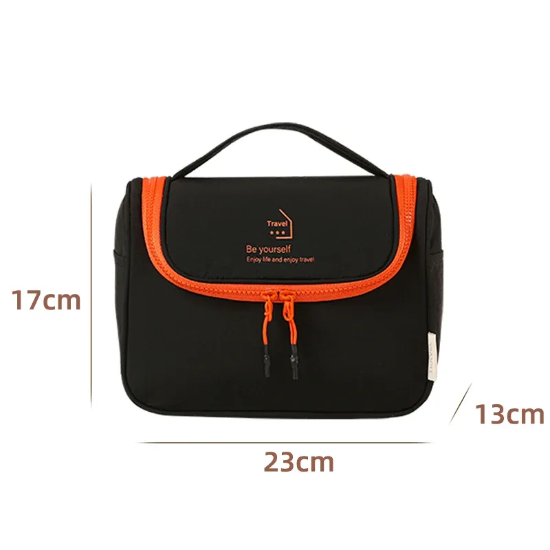 sac de toilette en taslon, imperméable pour voyage, sac de maquillage portable pour femmes, grand espace de rangement pour articles de toilette.