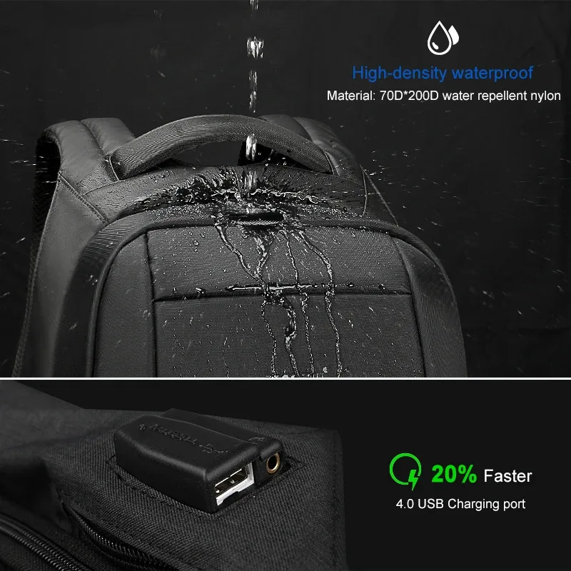 tigernu hommes sacs à dos 15.6 pouces sac à dos pour ordinateur portable anti-vol sac pour hommes pour femmes voyage sac à dos pour l'école mochilas sacs à dos