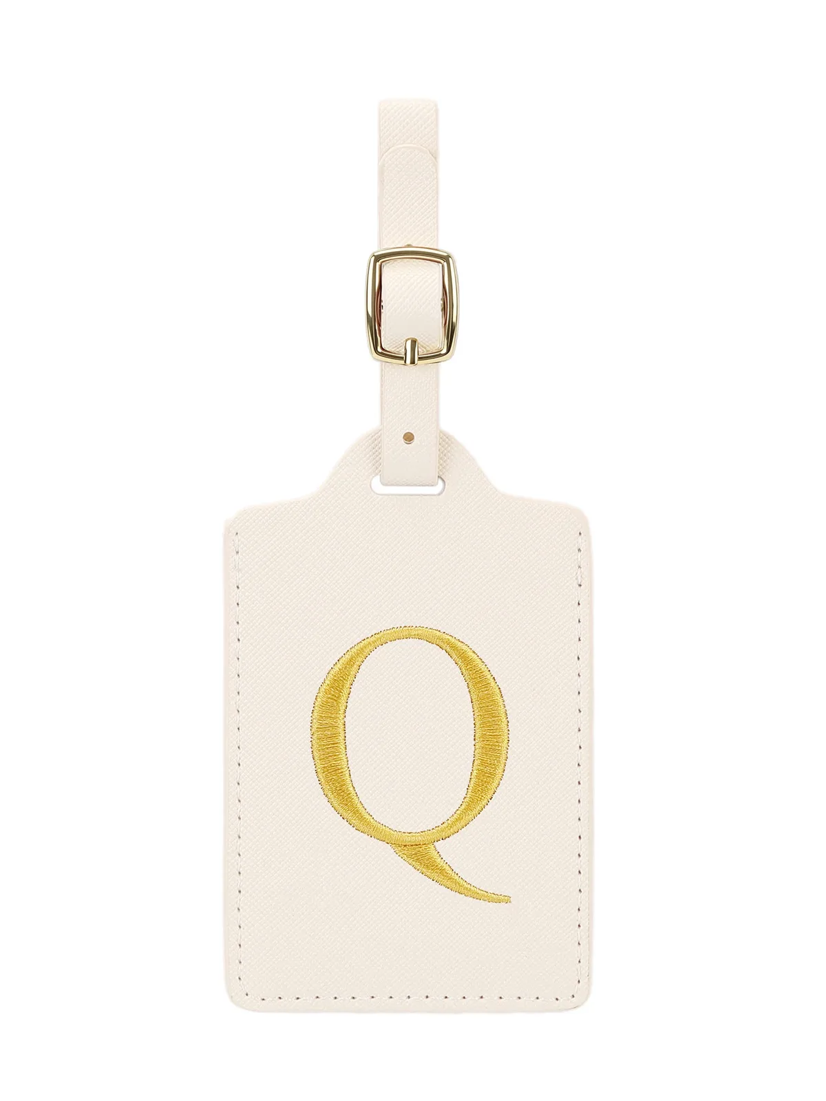 étiquette de bagage en cuir brodée élégante et personnalisée, étiquette d'identification de bagage anti-perte (lettres a~z), accessoire de voyage unisexe.