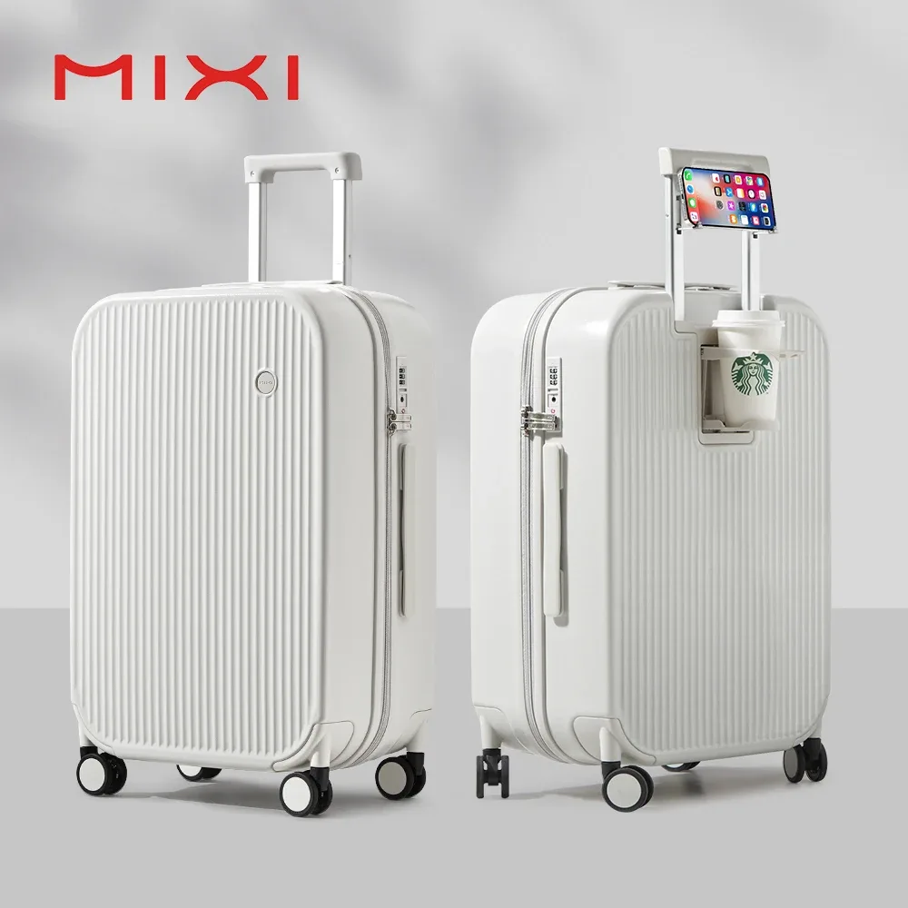 réi-bagage à main avec tasse, support de téléphone, coque rigide, valise de voyage à roulettes avec roues tournantes, 20 ", 24", 26 ", m9gaining