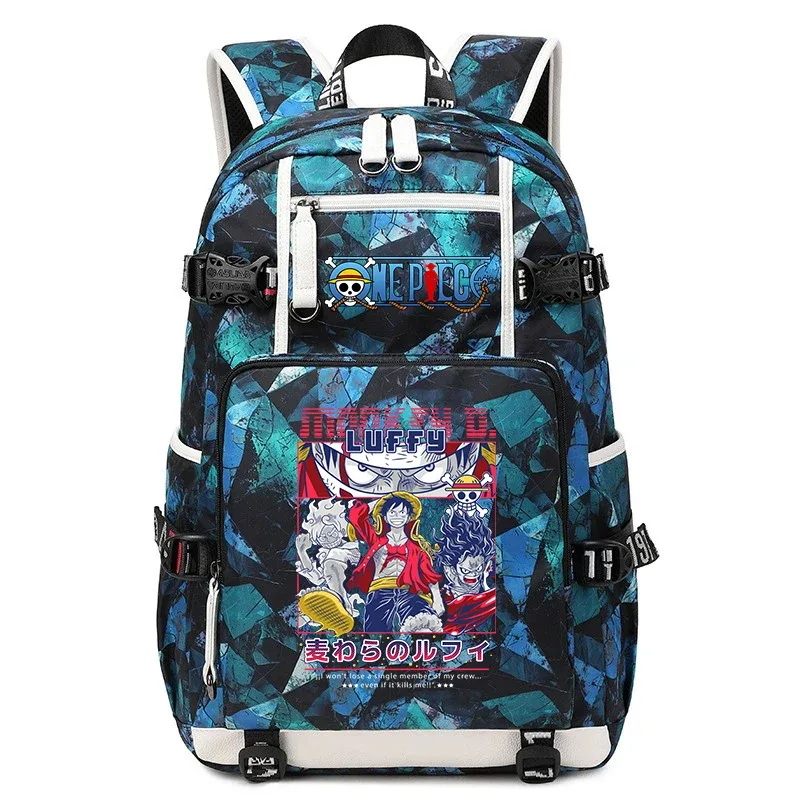 sac à dos d'école décontracté imprimé anime luffy, grande capacité, sac à livres pour garçons et filles, voyage, sport