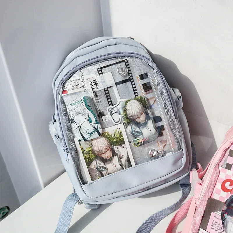 y2k mignon mini sac à dos femmes kawaii ita sac doux fille sac à dos transparent bricolage personnalité affichage sac à dos lolita sac à bandoulière