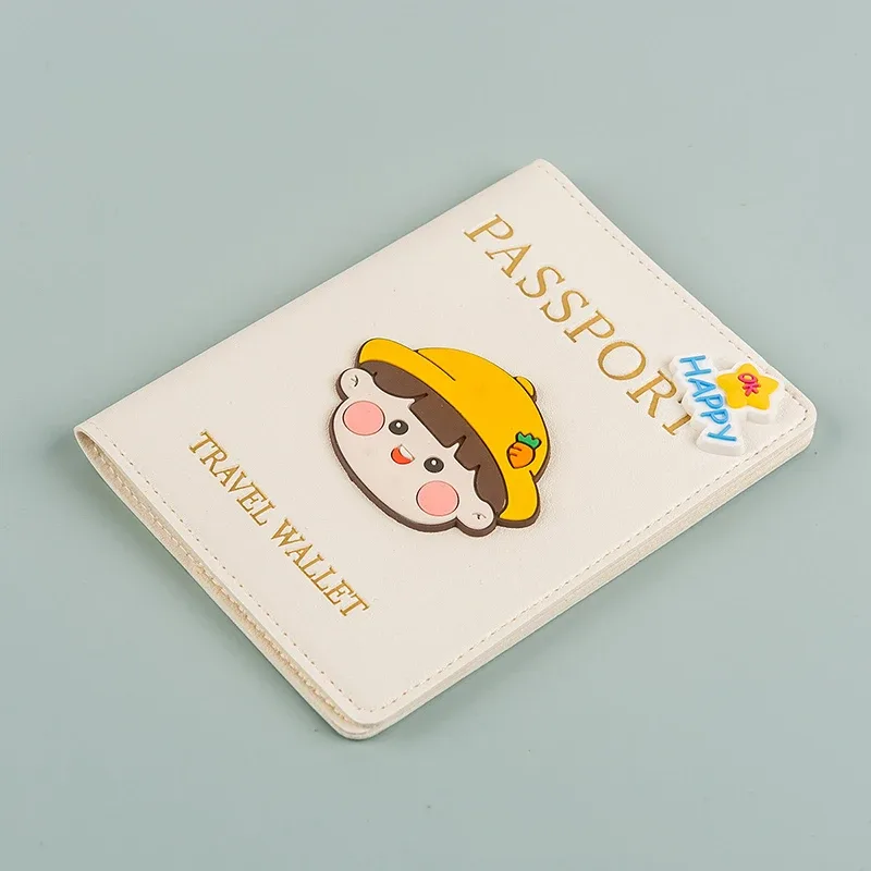couverture de passeport de dessin animé, portefeuille de voyage pour garçon et fille, étui de passeport en pu, couverture de protection pour passeport sur les passeports