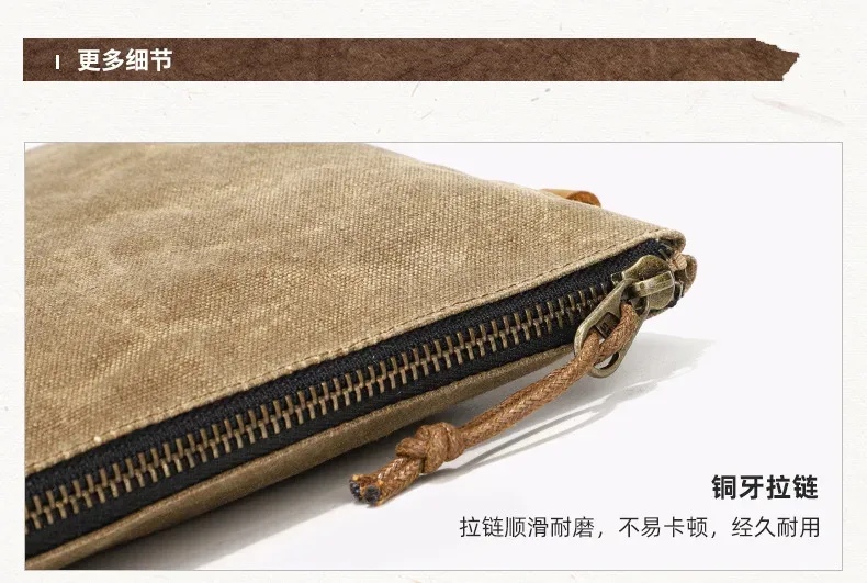 pochette zippée en toile cirée rétro et minimaliste, trousse de toilette personnalisée, trousse à crayons zippée, organisateur polyvalent, sac pour homme