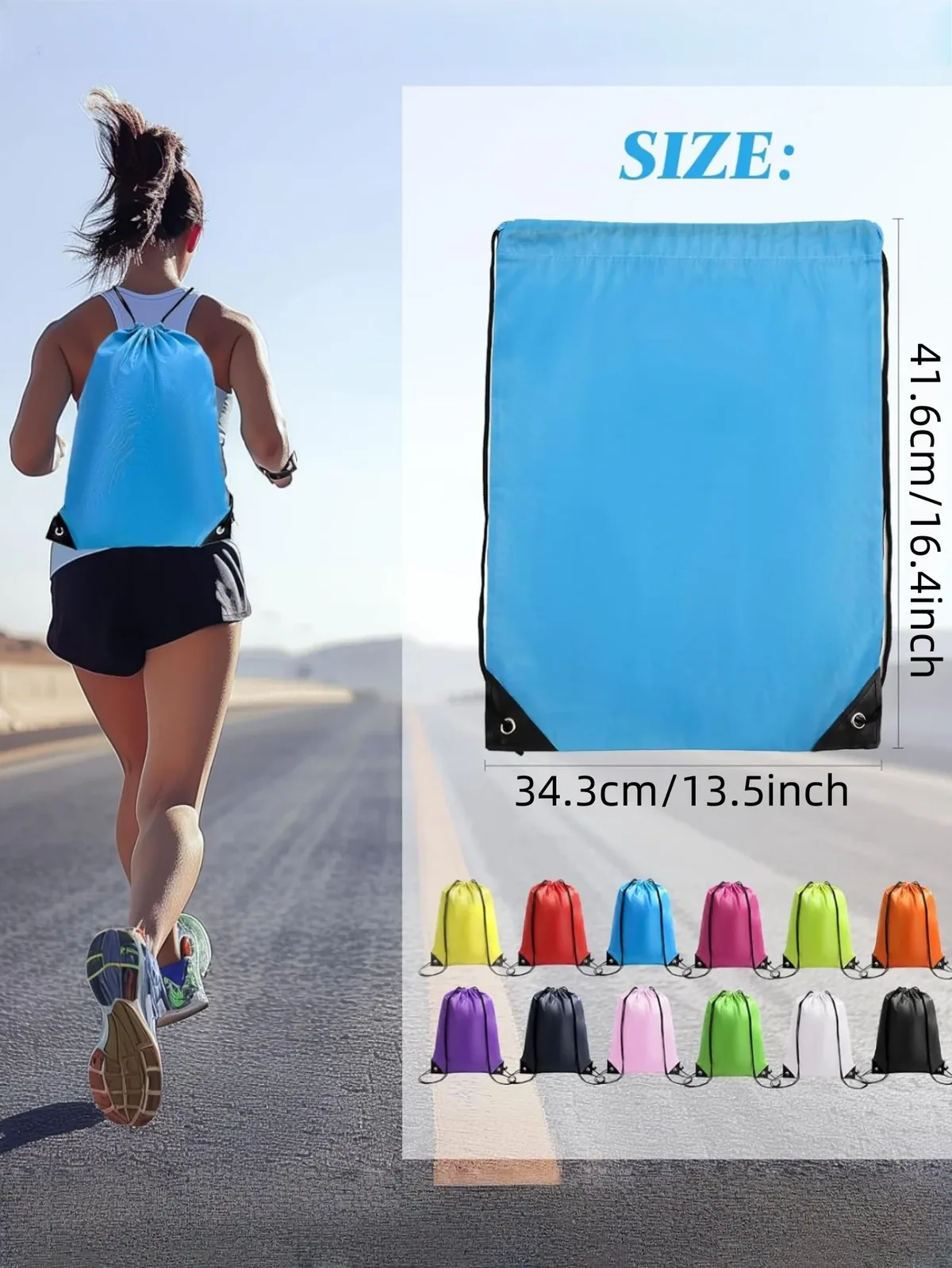 sacs à dos à cordon de serrage 1-10 couleurs, fourre-tout de rangement en polyester, sac à cordon en vrac pour le sport, la salle de sport, les voyages, la natation