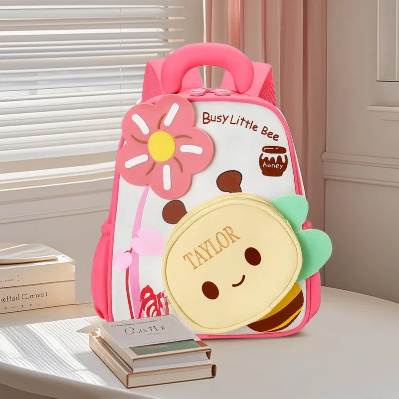 broderie personnalisée/style standard 2 options, sac à dos cartoon little bee, sac à dos mignon à double bandoulière, saison rentrée scolaire
