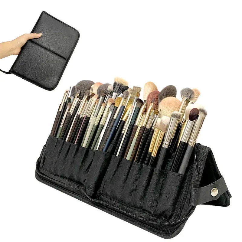 Sac à pinceaux de maquillage pliable pour femmes, organisateur de voyage, trousse de toilette cosmétique pour outils de beauté, pochette d'accessoires de lavage