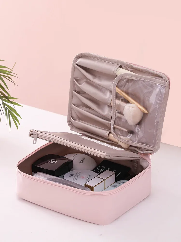 Sac à cosmétiques Portable pour femmes, Index d'apparence élevée, sac de lavage de voyage de grande capacité, sac de rangement de maquillage tridimensionnel