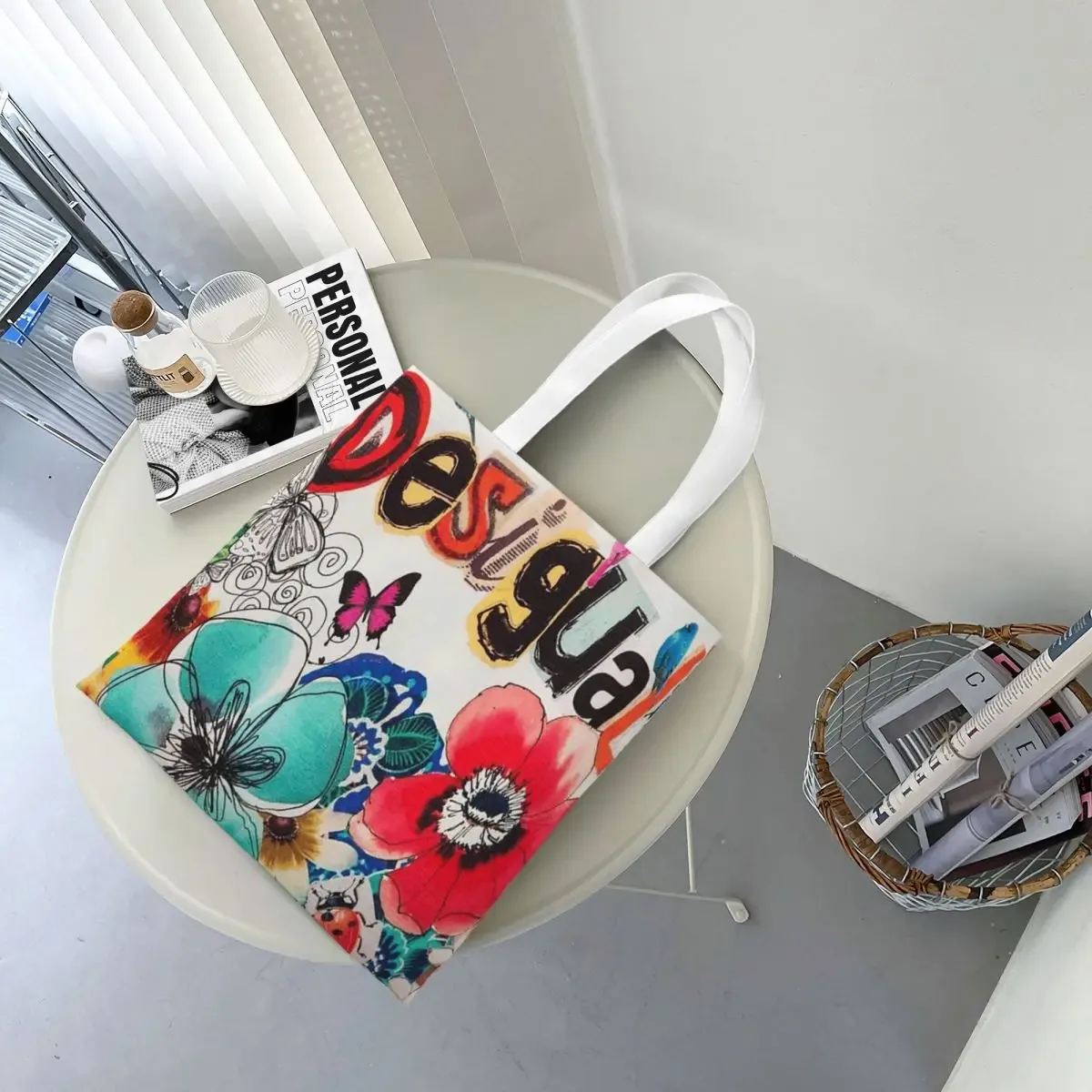desigual sacs à provisions personnalisés dames toile le sac fourre-tout réutilisable femmes épaule fourre-tout voyage sac à main
