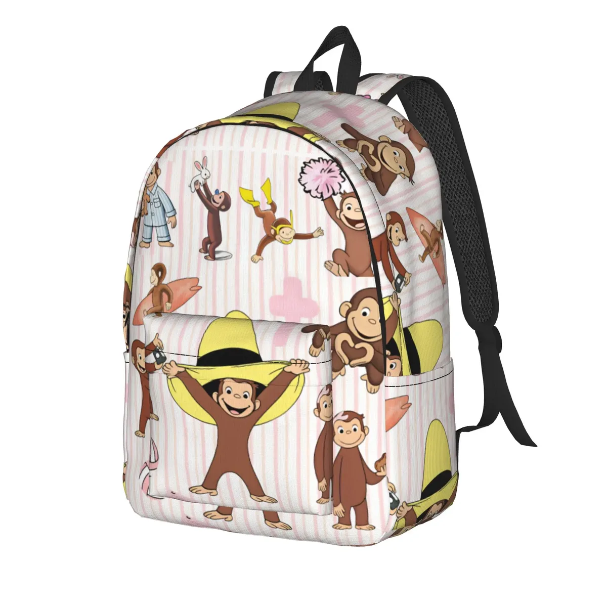Sac à dos multifonctionnel Curious George, sacs à dos de trekking, sacs à dos colorés pour étudiants, sacs souples pour lycéens, style sac à dos
