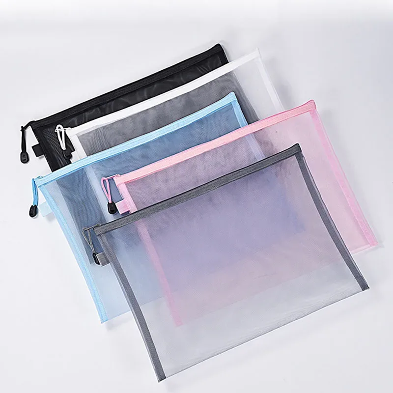 sac à cosmétiques en maille transparente pour femmes, trousse de maquillage à fermeture éclair décontractée, s
