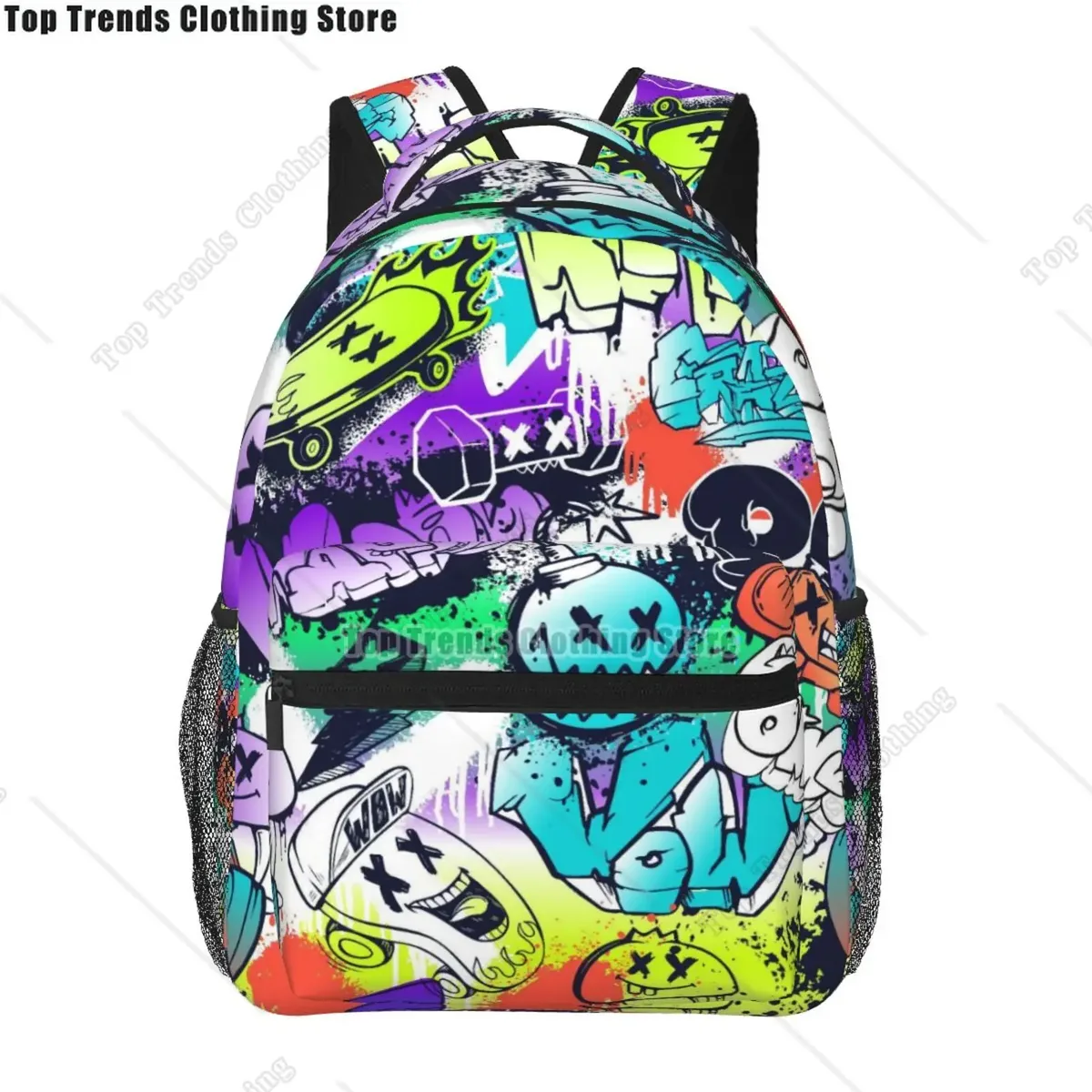 collection de bandes dessinées graffiti pop art imprimé sac à dos de voyage unisexe grande capacité sacs à dos pour ordinateur portable sac à dos d'école pour adolescents
