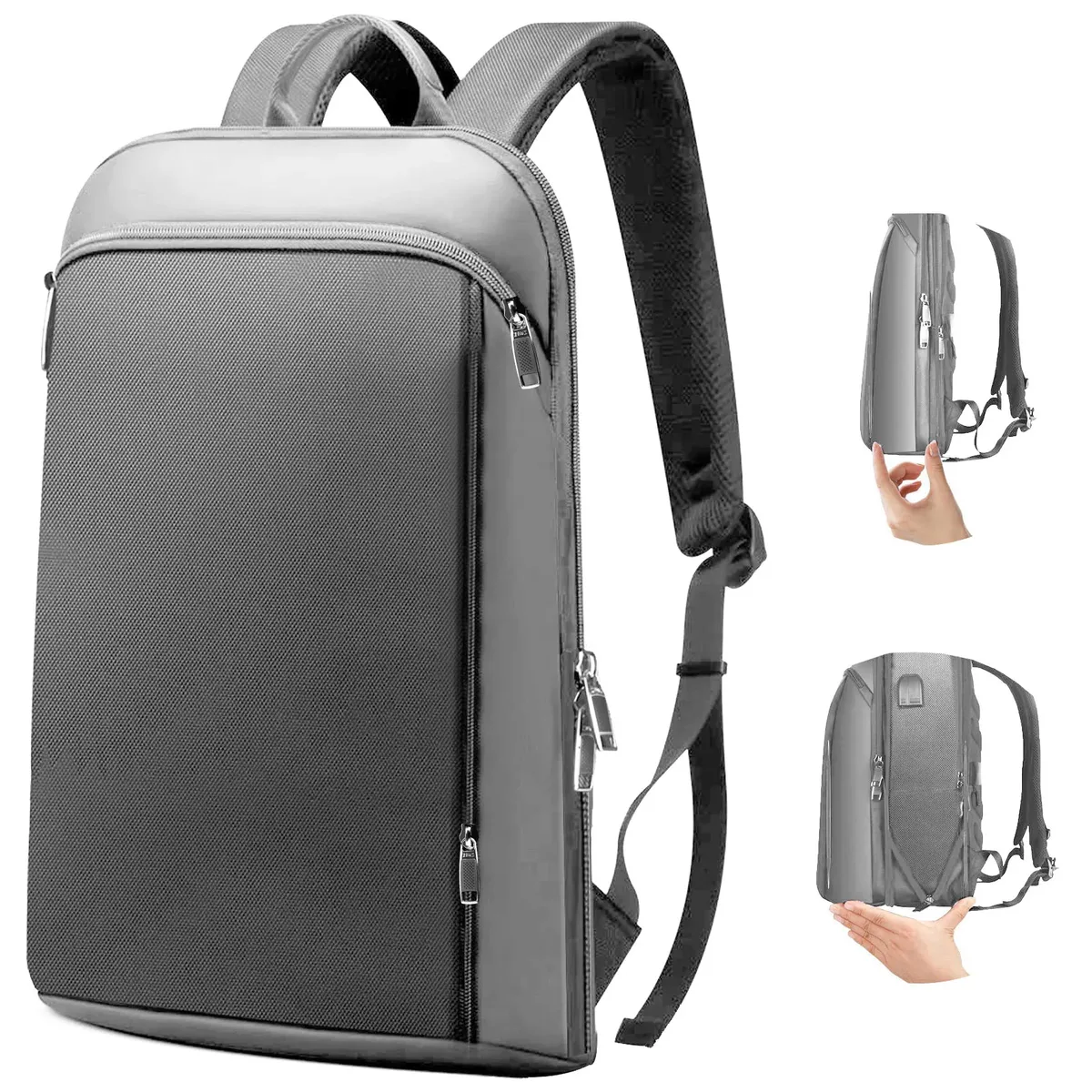 zinz slim extensible sac à dos pour ordinateur portable antivol 15-16 pouces sac pour ordinateur portable de voyage d'affaires pour hommes et femmes