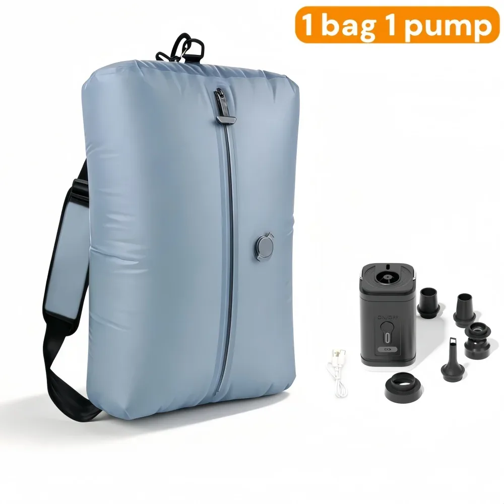 sacs de rangement sous vide 34l pour voyage, sacs de compression réutilisables pour l'extérieur avec pompe à air, organisateurs de vêtements, cubes d'emballage