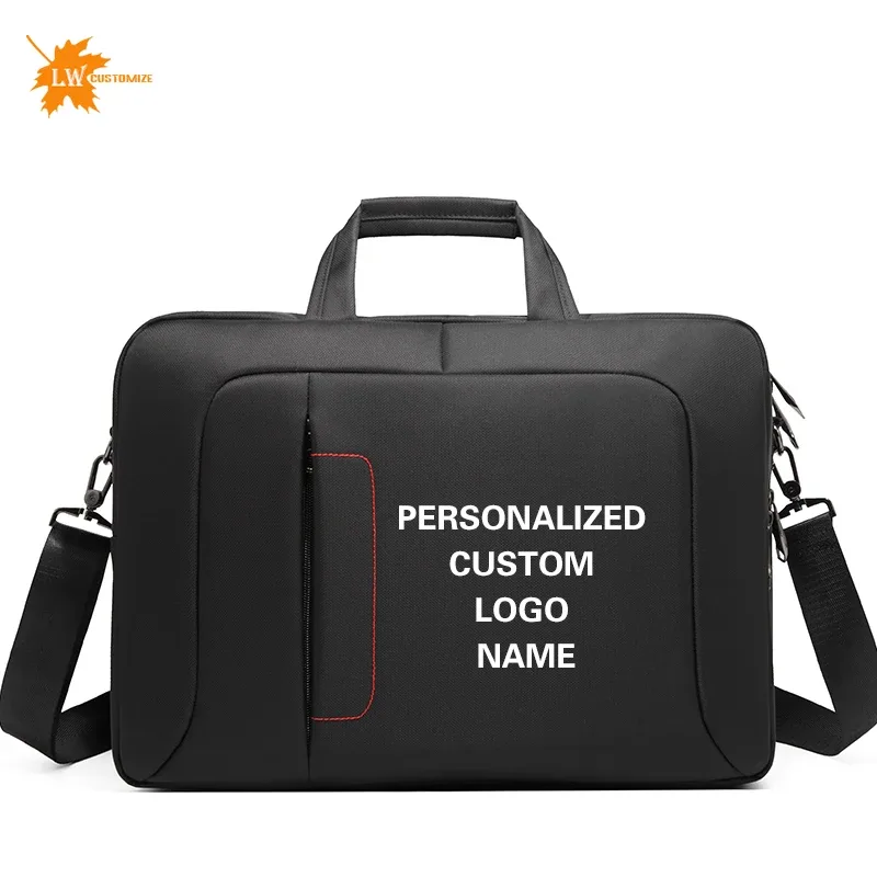 Sac à main personnalisé pour hommes, avec Logo imprimé, nom, mallette d'affaires de 15.6 pouces, sac étanche en Nylon pour ordinateur portable pour femmes