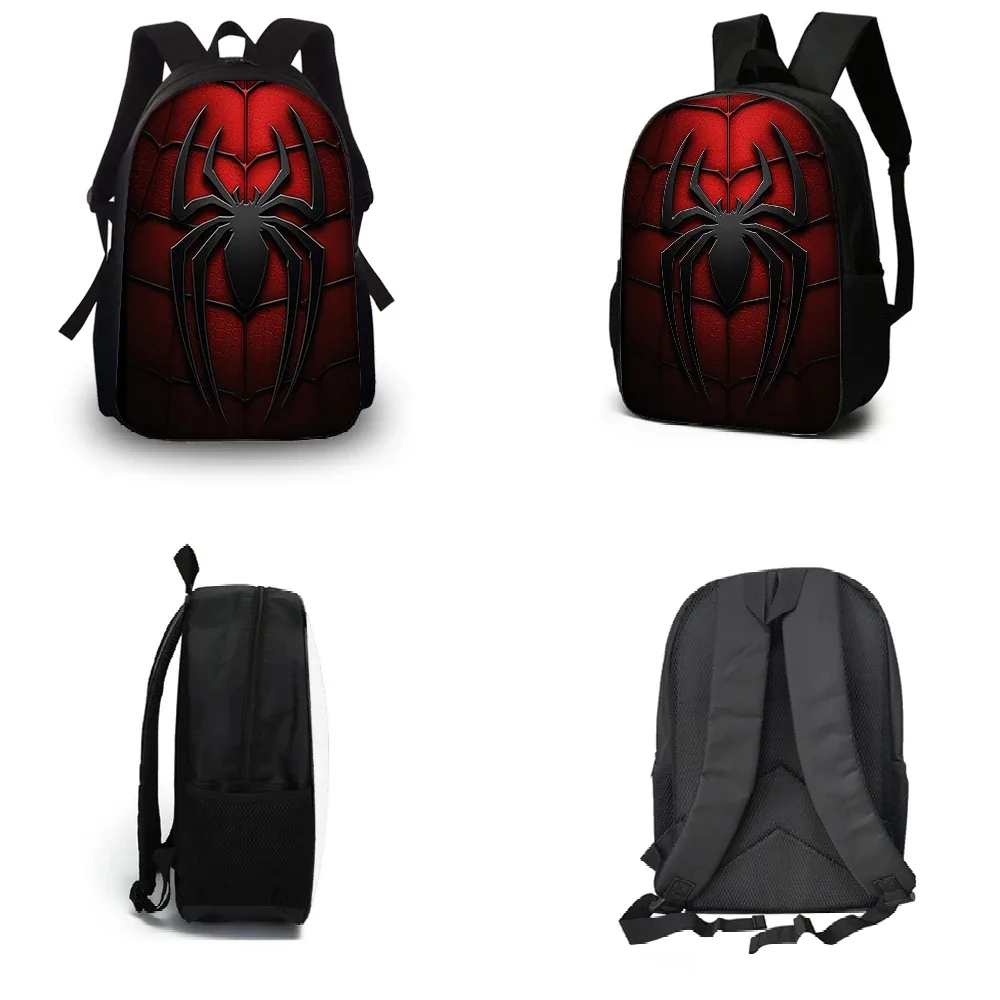 ensemble de 3 sacs à dos imprimés araignée noire | sac à dos décontracté spacieux avec pochette et sac fourre-tout assortis, idéal pour les sorties quotidiennes et les voyages