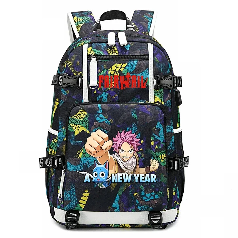 sac à dos d'école imprimé fairy tail anime, grande capacité, sac à livres pour adolescents et enfants, sac à dos de voyage décontracté