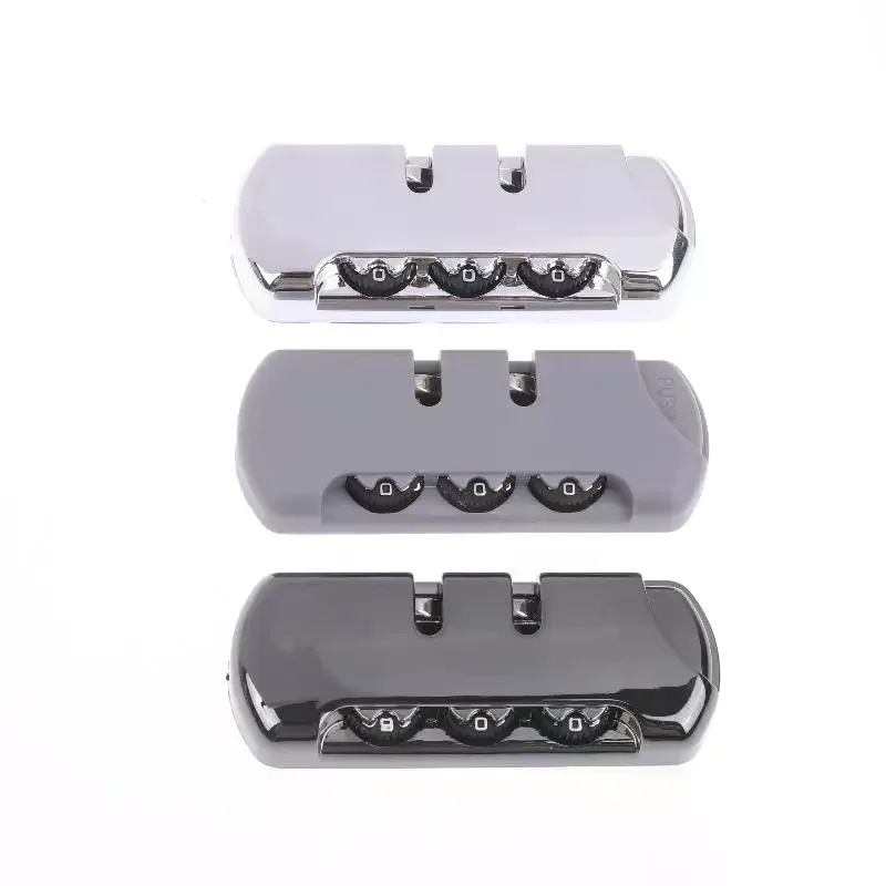 2 ensembles de serrures à 3 chiffres pour bagages, en alliage de zinc, avec apparence givrée en plastique, serrure de sécurité à code pour valise avec vis