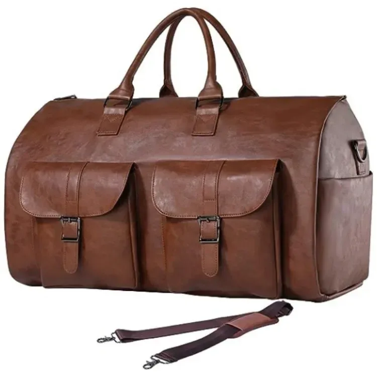 sac de voyage pliable pour femmes, sac à vêtements pratique, grand sac polochon en cuir pu, sac de voyage d'affaires pour femmes