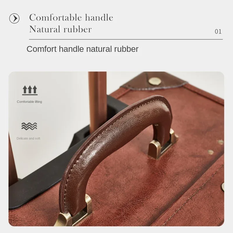 nouveau ensemble de valise rétro antidéflagrant fermeture éclair pp + pc boîtier de chariot à bagages 20/22/24/26 pouces valise de voyage de grande capacité