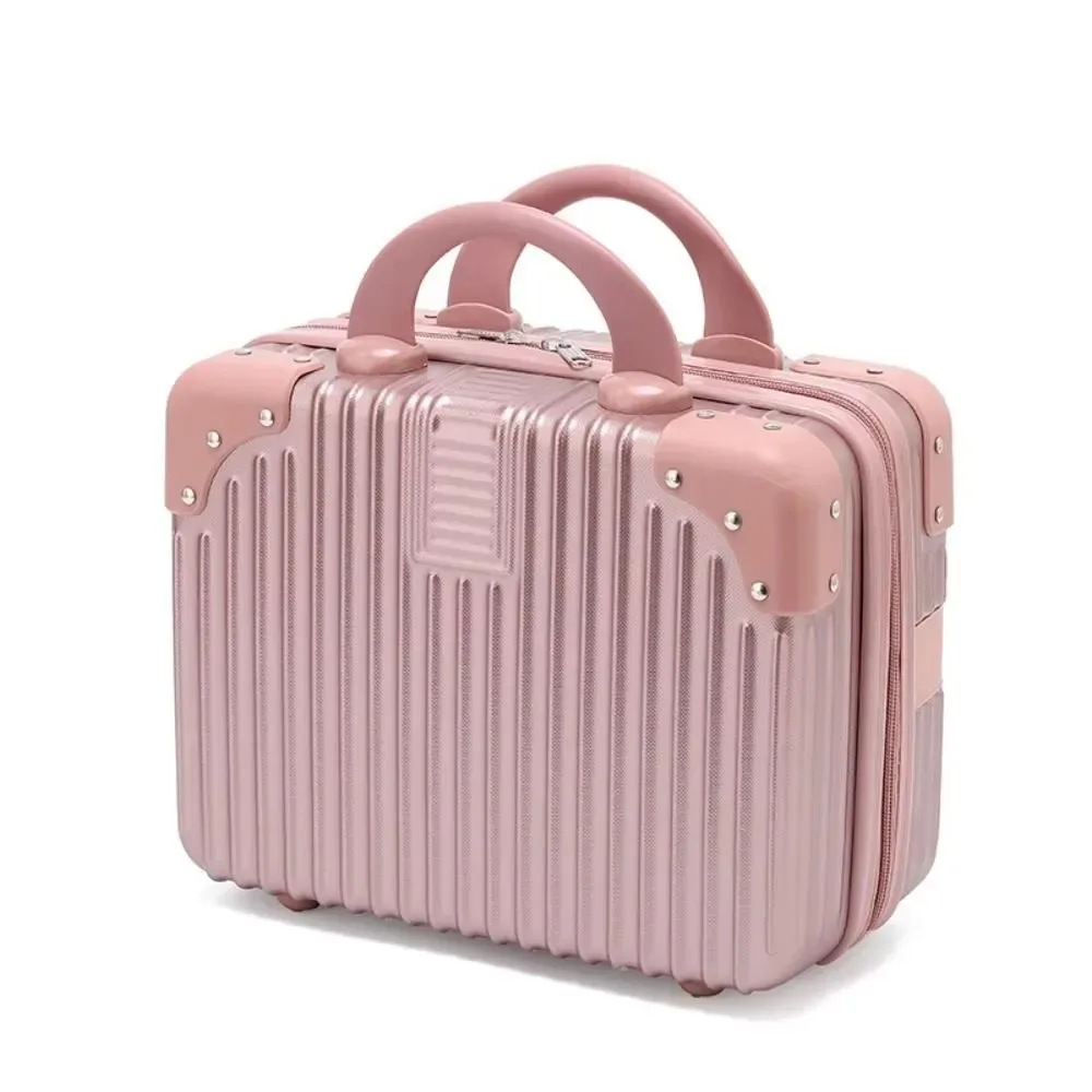 trousse de maquillage portable de 14 pouces avec fermeture robuste, organisateur de rangement compact pour cosmétiques