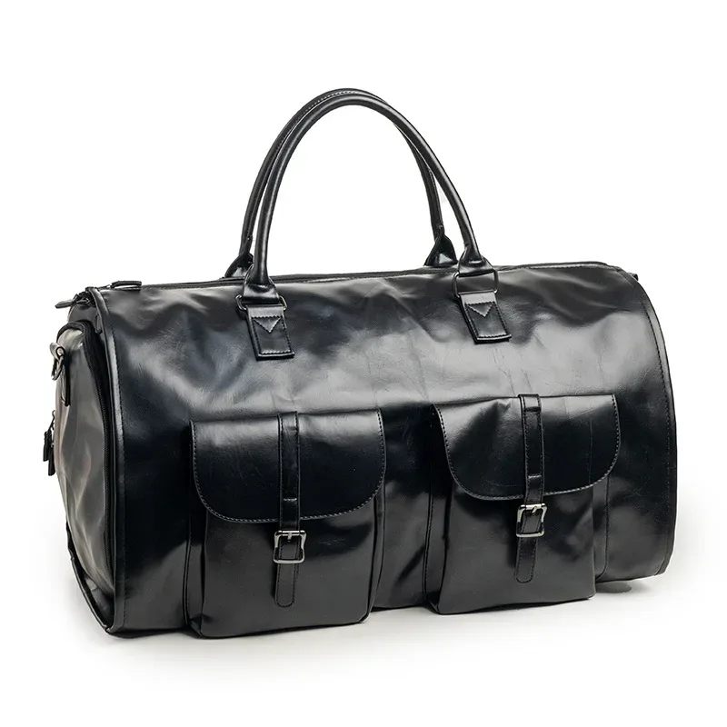sac de sport en cuir pu de grande capacité, sac de sport multi-transport suspendu, sac à main d'affaires pliable et étanche, sac à bandoulière pour bagages de voyage