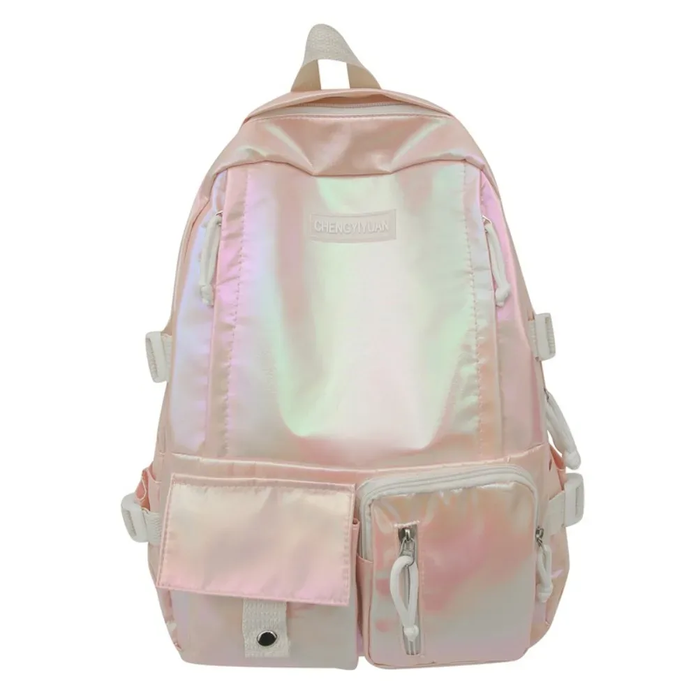 sac à dos laser créatif multi-poches, grande capacité, sac à main, sac d'école pour étudiants, sac de voyage de style coréen, sac à bandoulière, sac d'extérieur