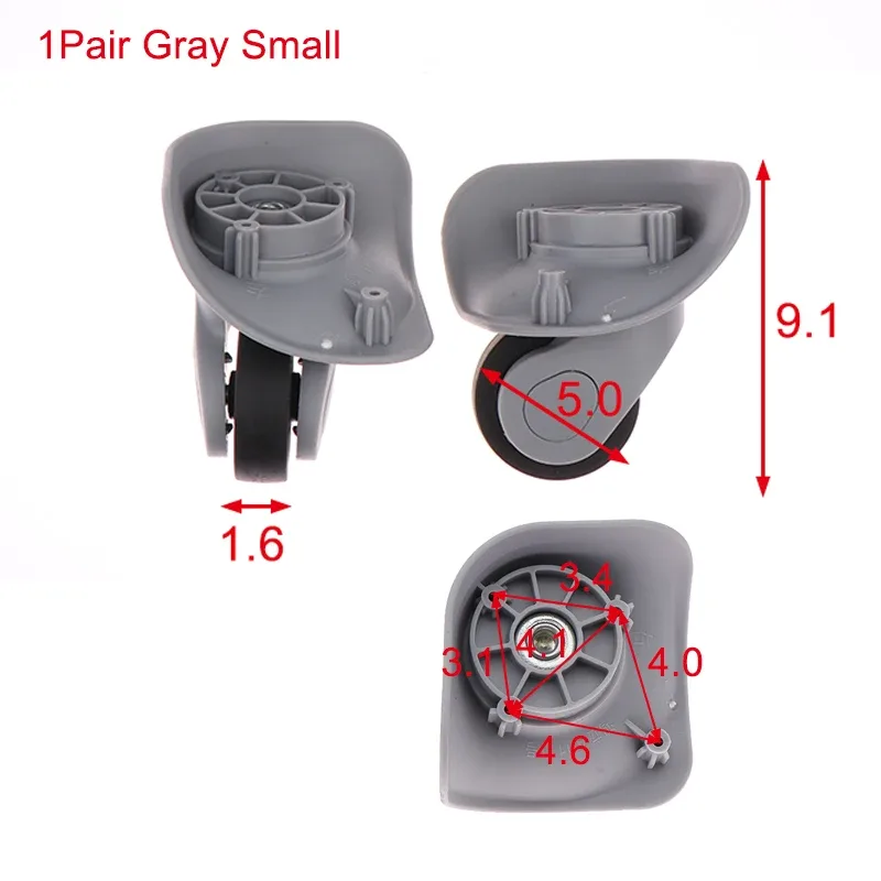 roues de bagage silencieuses pour valise, roulettes à percussion, roue de bagage, remplacement pour valise, accessoire de chariot, haute qualité, 1 paire