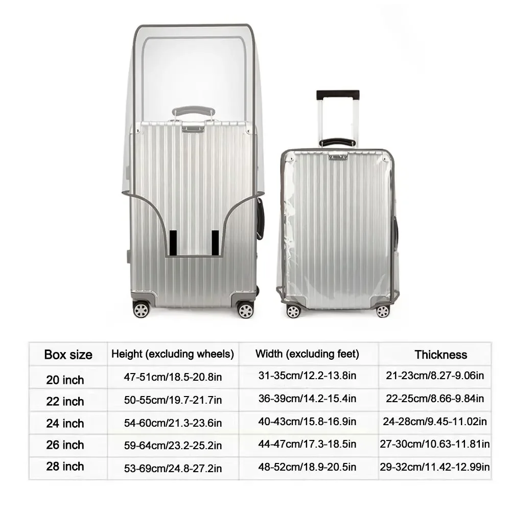 housse de protection pour bagages de voyage, 16-28 pouces, transparente, en pvc, anti-poussière, étanche, pour valise