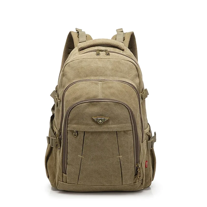 sac à dos vintage en toile pour ordinateur portable, 17.3/15.6 pouces, avec fermeture éclair, pour voyage, cartable d'école