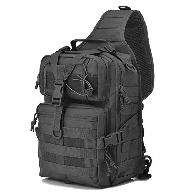 sac bandoulière tactique pour homme avec construction imperméable, idéal pour la randonnée, la pêche et une utilisation quotidienne