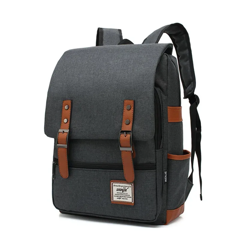 vintage 16 pouces sac à dos pour ordinateur portable femmes sacs en toile hommes toile voyage loisirs sacs à dos rétro sac décontracté sacs d'école pour adolescents
