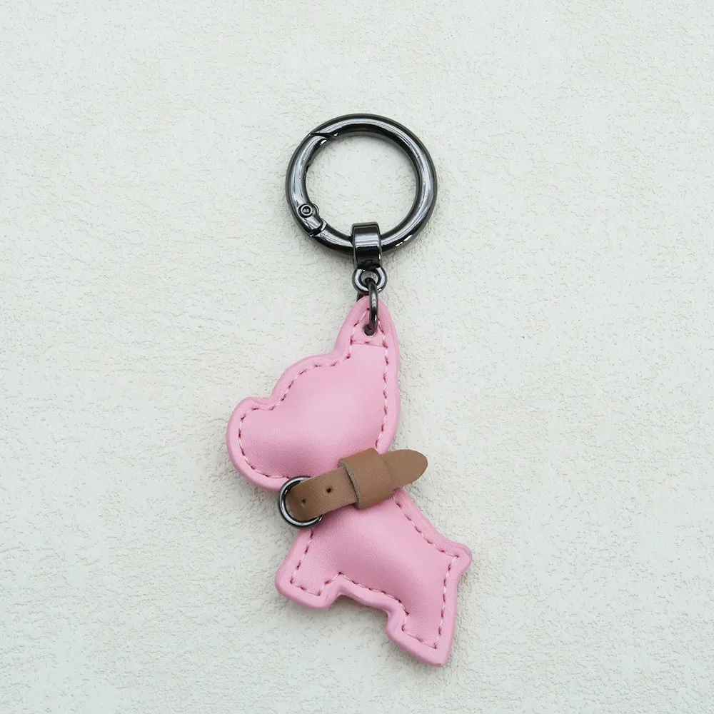 mignon bouledogue français porte-clés mignon chiot dessin animé en cuir pu chien cintre animal chien mode bouledogue sac pendentif sac à dos décoration