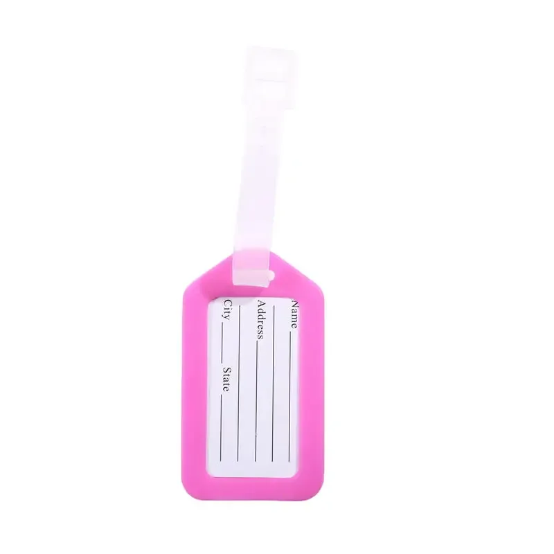 1-10 étiquettes de bagage en plastique pour voyage, accessoire de voyage pour femmes et hommes, porte-nom et adresse pour valise, étiquette de sac