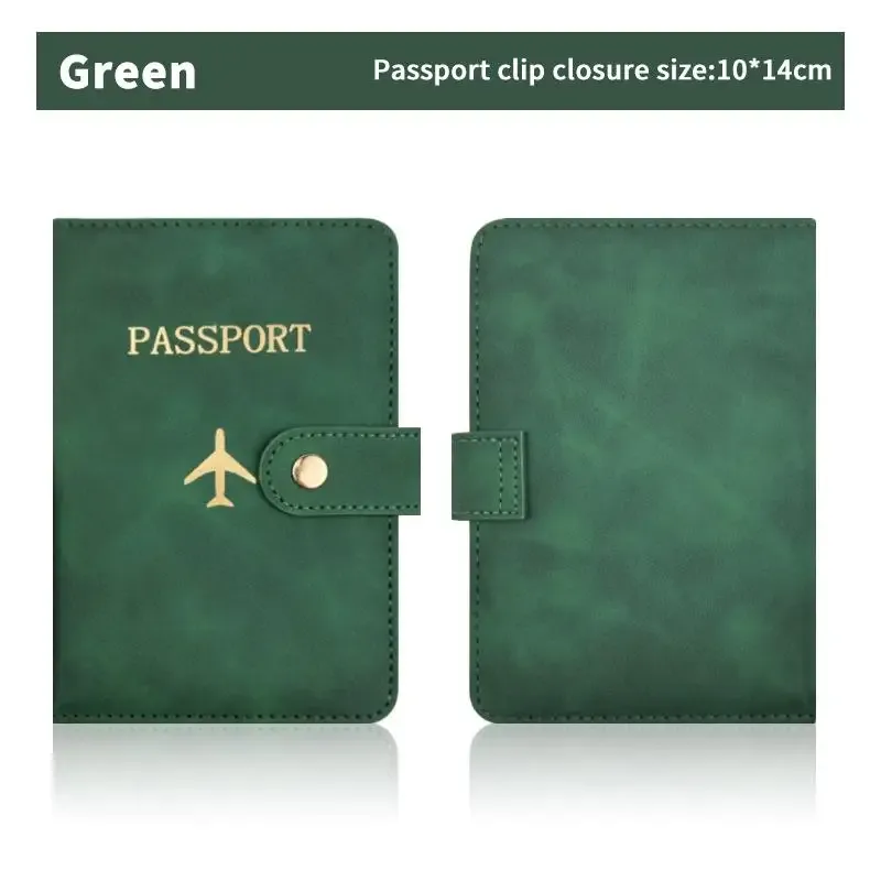 portefeuille de passeport en cuir pu mignon, imperméable, porte-cartes multiple, organiseur de documents de voyage pour hommes et femmes