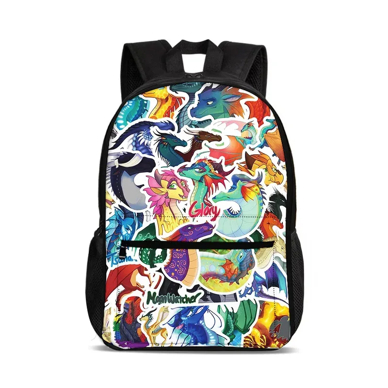 sac à dos pour ordinateur portable wings of fire, grande capacité, imprimé dessin animé, pour garçons et filles de l'école primaire, style polyvalent et tendance