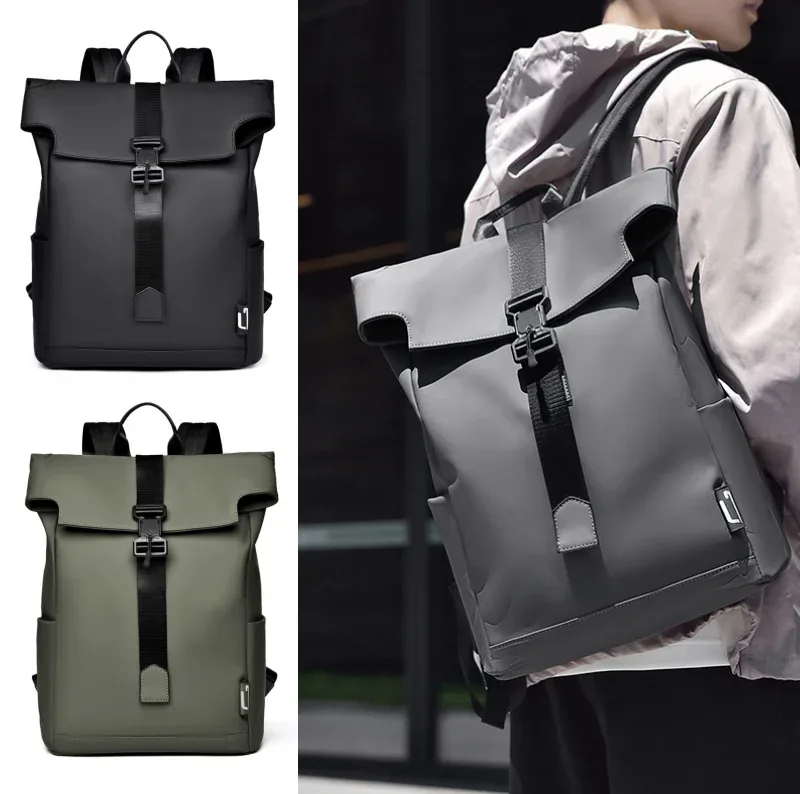 nouveau sac à dos pour homme avec fermeture magnétique, sac à dos décontracté pour les voyages en plein air, sac à dos multifonctionnel de grande capacité pour ordinateur