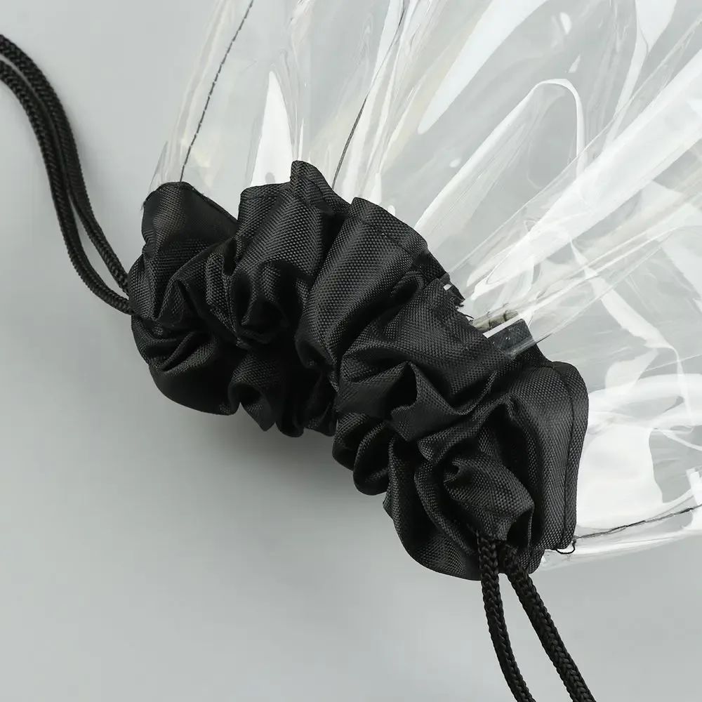 sac à dos transparent pliable en pvc écologique portable, sacs à cordon, sacs à dos de shopping, sacs imperméables