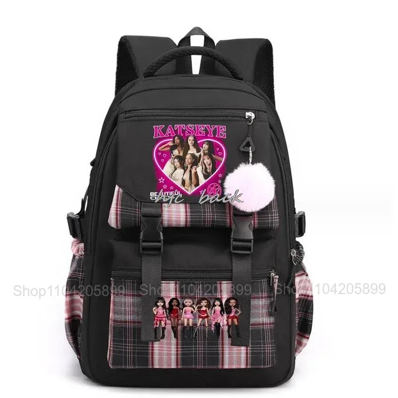 sac à dos katseye tendance, amusant, style kpop, pour filles, sacs d'école, sacs à dos pour adolescentes, étudiantes, voyages quotidiens, sac à dos pour ordinateur portable