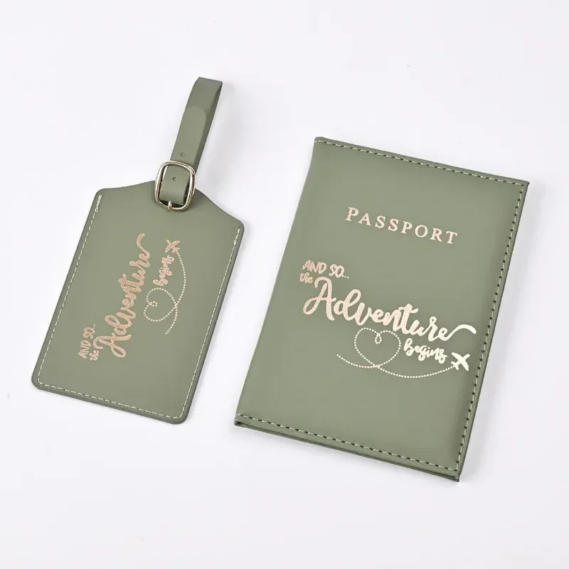 1 ensemble nouveau pu lettre impression porte-passeport étui air billet clip passeport couvre étiquette de bagage id banque porte-carte de crédit sac unisexe