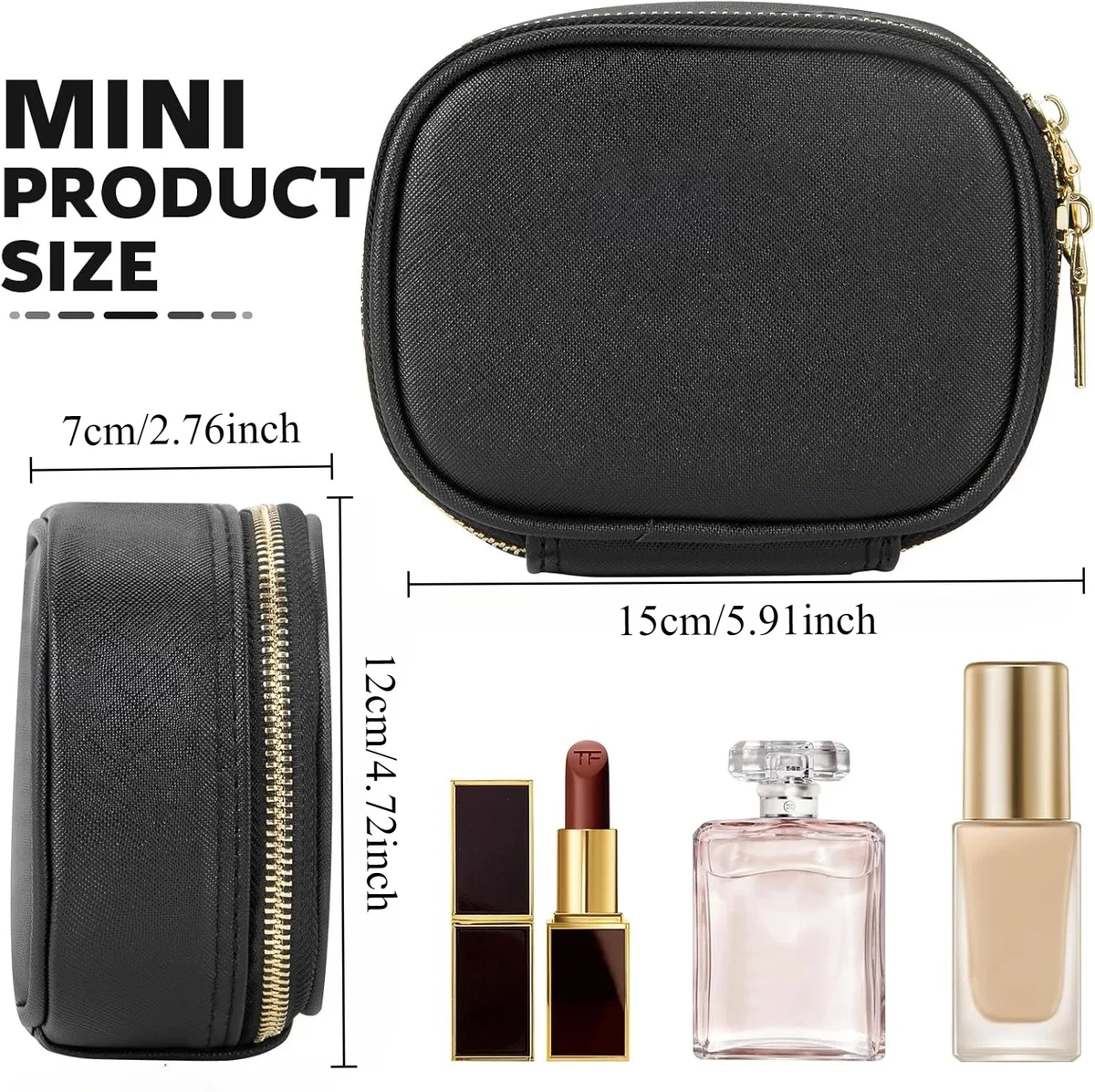 mini trousse de maquillage avec miroir led, petite trousse de toilette de voyage, 3 lumières à luminosité réglable pour femmes, trousse de toilette portable pour le train