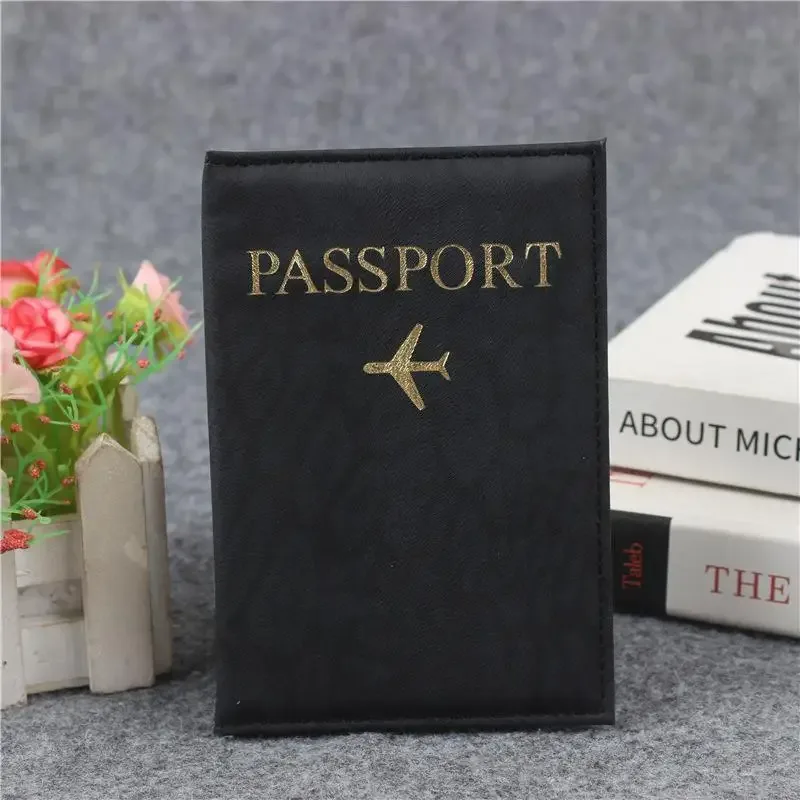 housse de passeport en cuir pu pour hommes et femmes, organisateur, porte-cartes de protection, couvertures de documents d'identité, étui de passeport de voyage, 1 pièce【smq】