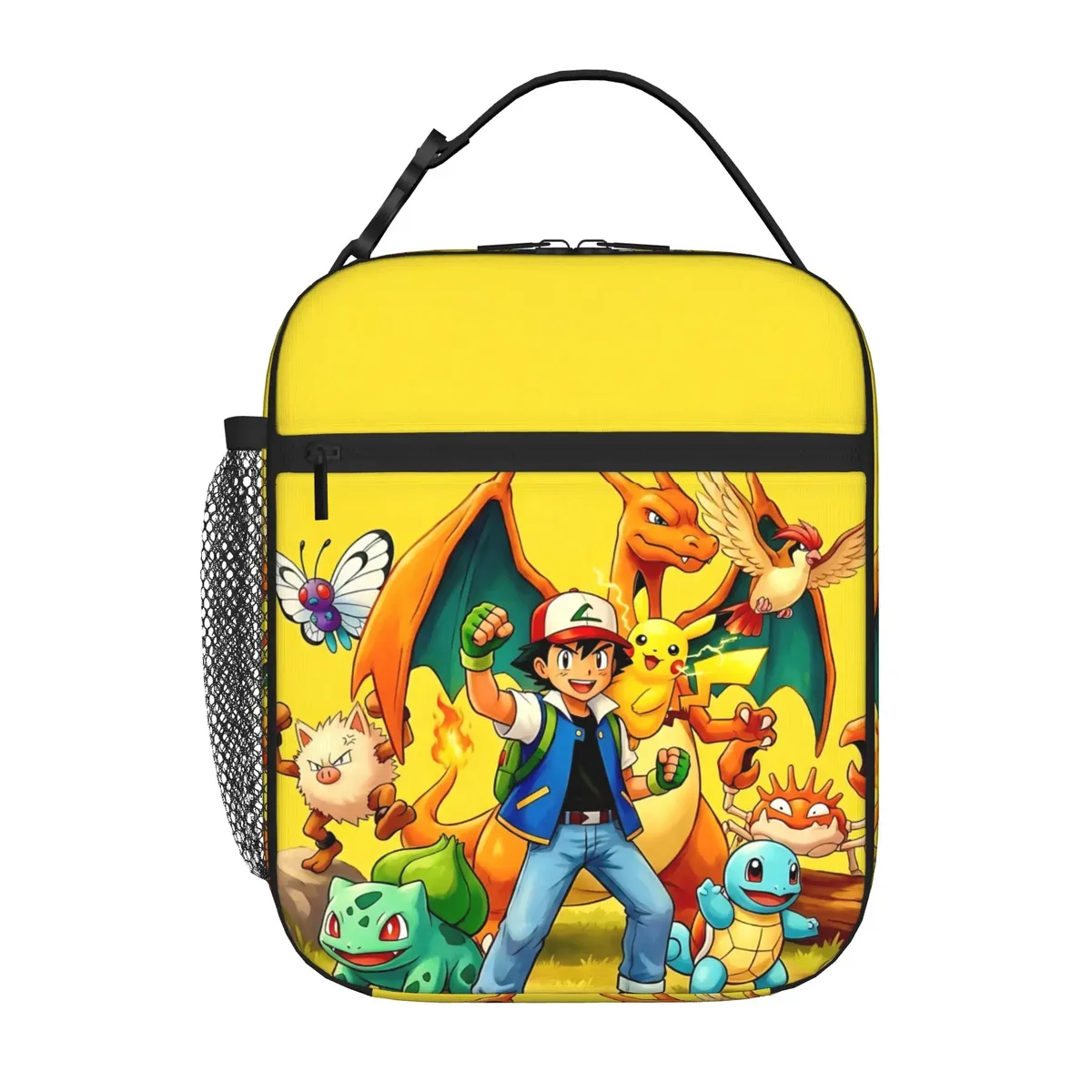 sac de rangement avec fermeture à glissière, 1 pièce, pochette pokemon, boîte à lunch scolaire, réutilisable pour sac à lunch